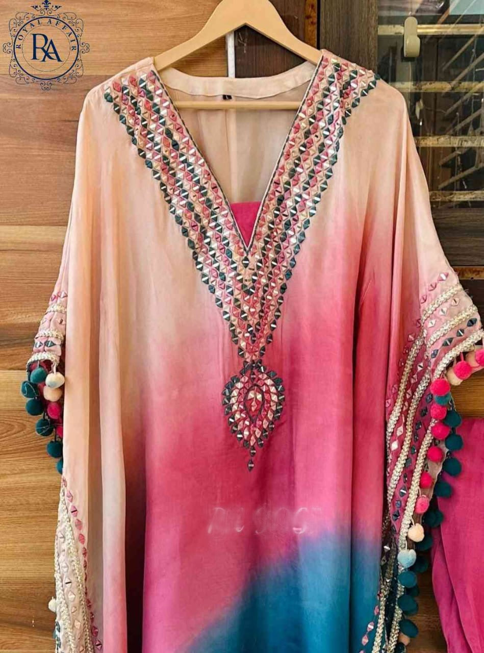 Silk Kaftan Set beautiful kaftan set - Saffronfashionindia