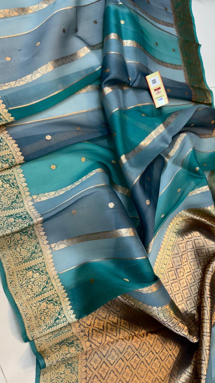 Handloom Kora saree organza saree women saree blouse SaffronFashion