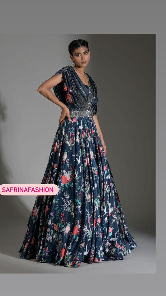 Celebrity inspired trendy beautiful gown - Saffronfashionindia