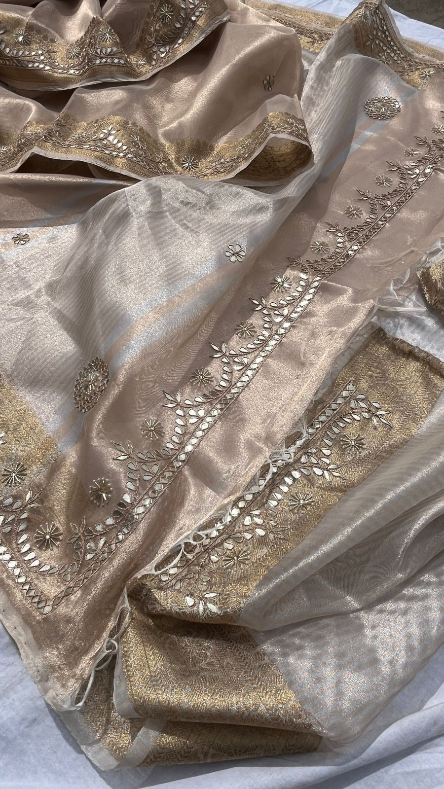 Handlooms Tissue Zari saree Partywear sarees - Saffronfashionindia