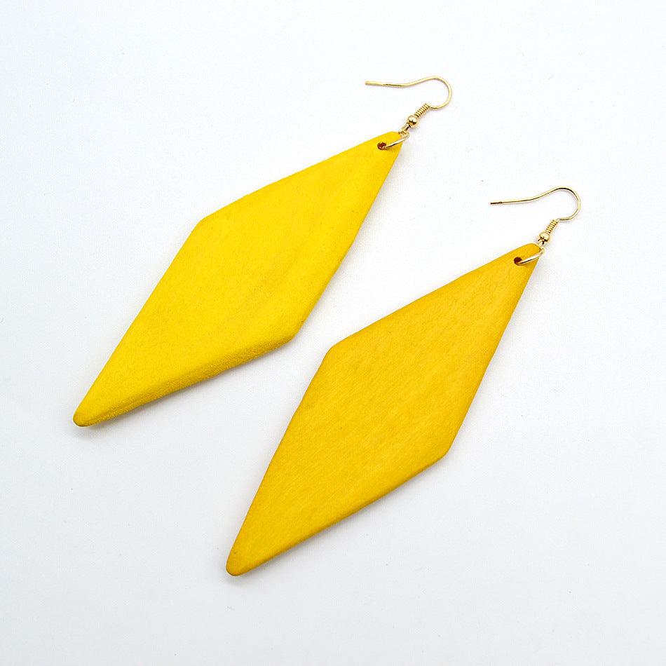 European And American Personalized Exaggerated Wood Eardrops - Saffronfashionindia