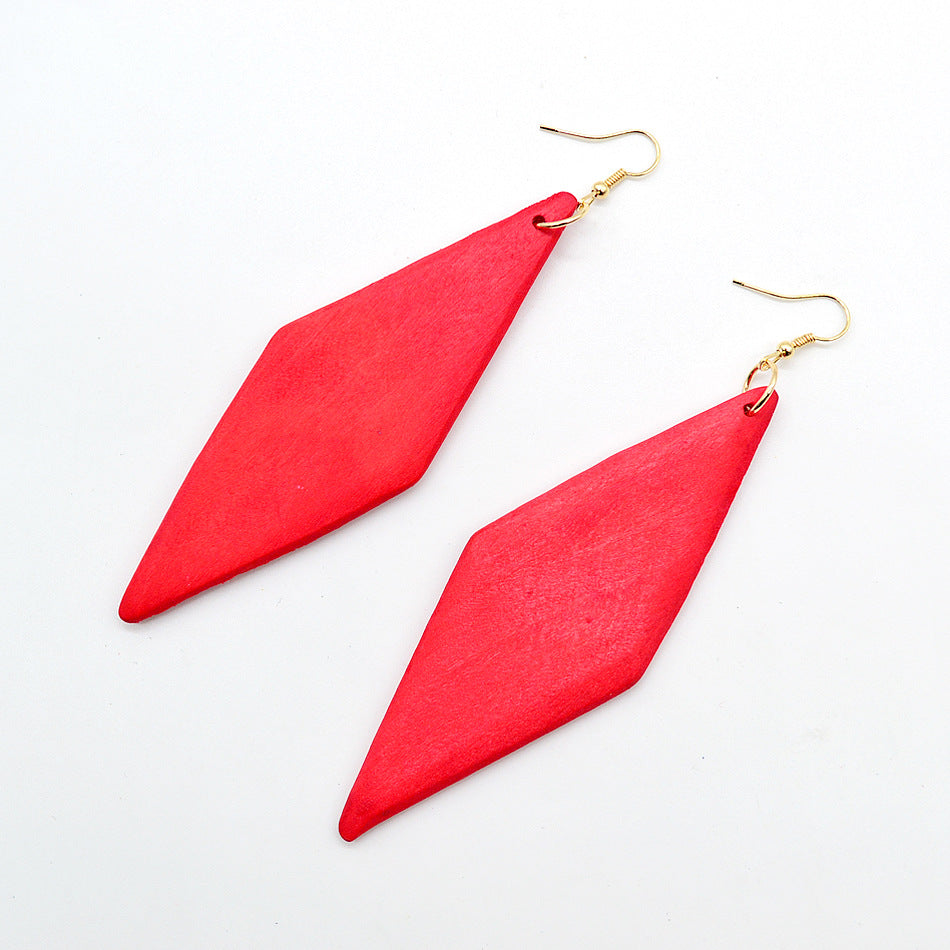 European And American Personalized Exaggerated Wood Eardrops - Saffronfashionindia