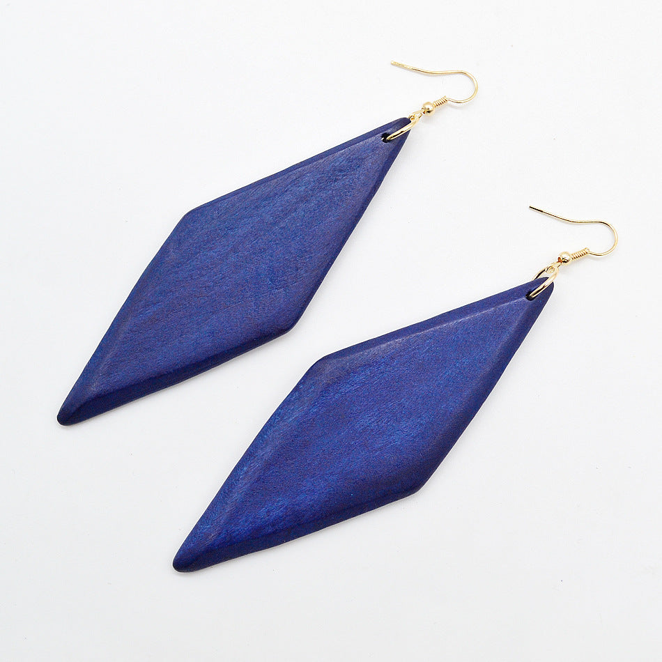 European And American Personalized Exaggerated Wood Eardrops - Saffronfashionindia