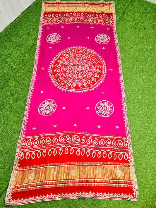 Kivina gajji silk dupatta Bandhani dupatta Indian dupatta - Saffronfashionindia