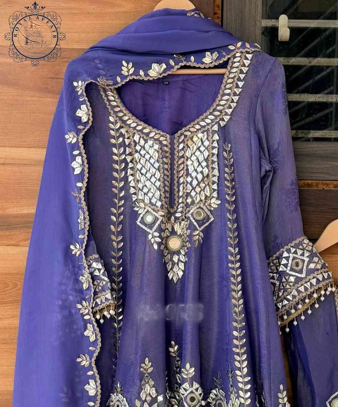 Designer inspired stitched dress wedding dresses gottapatti dress for women SaffronFashion