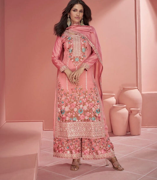 Readymade Organza Dress Wedding Dress Reception Dress - Saffronfashionindia