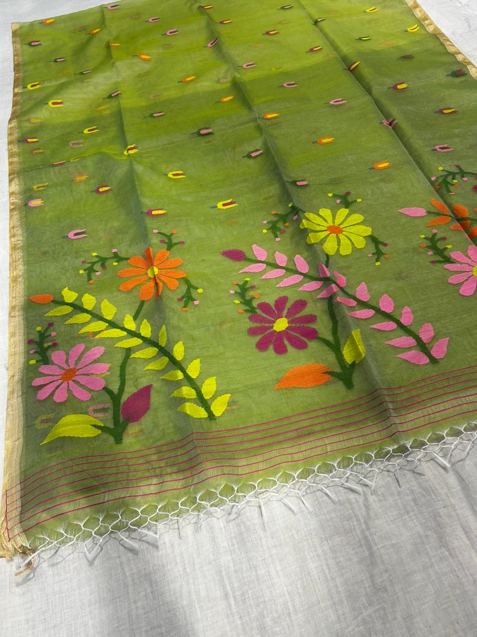 Manjulika weaving jamdani Saree - Saffronfashionindia