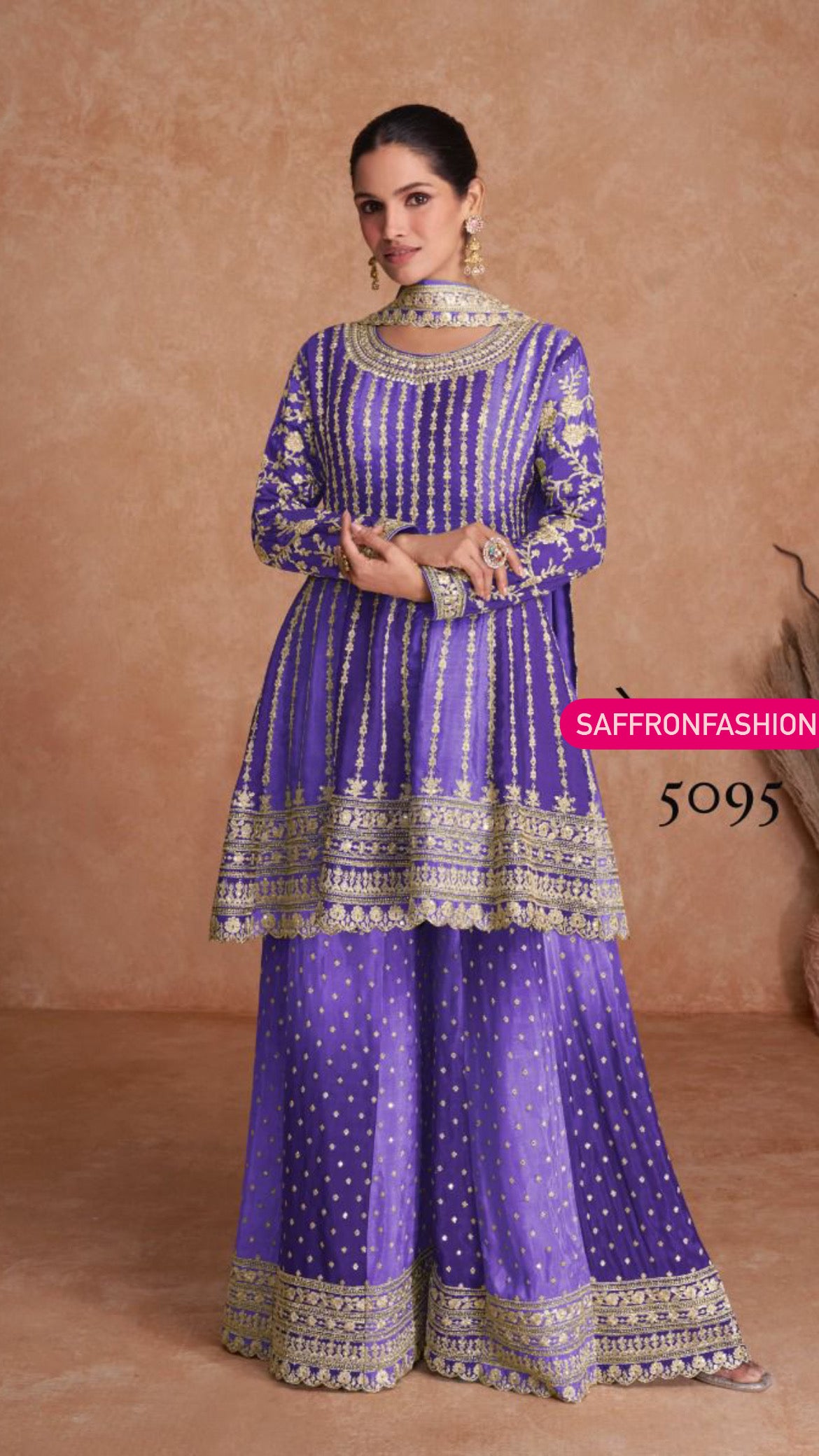 Ruvika chinon dress Indian dress - Saffronfashionindia