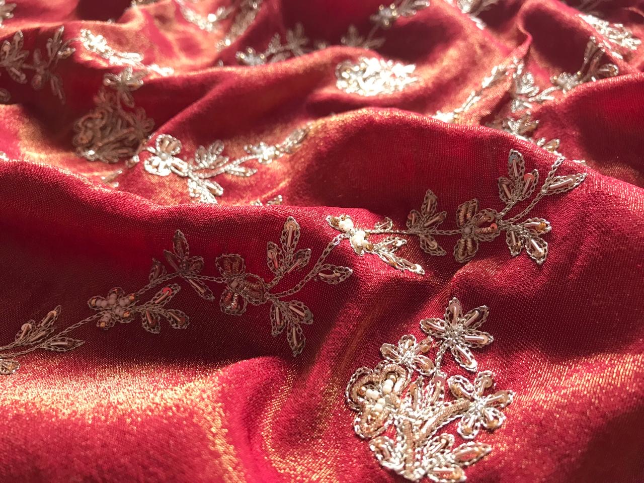 Wedding Bridal Saree Zardosi Sarees - Saffronfashionindia