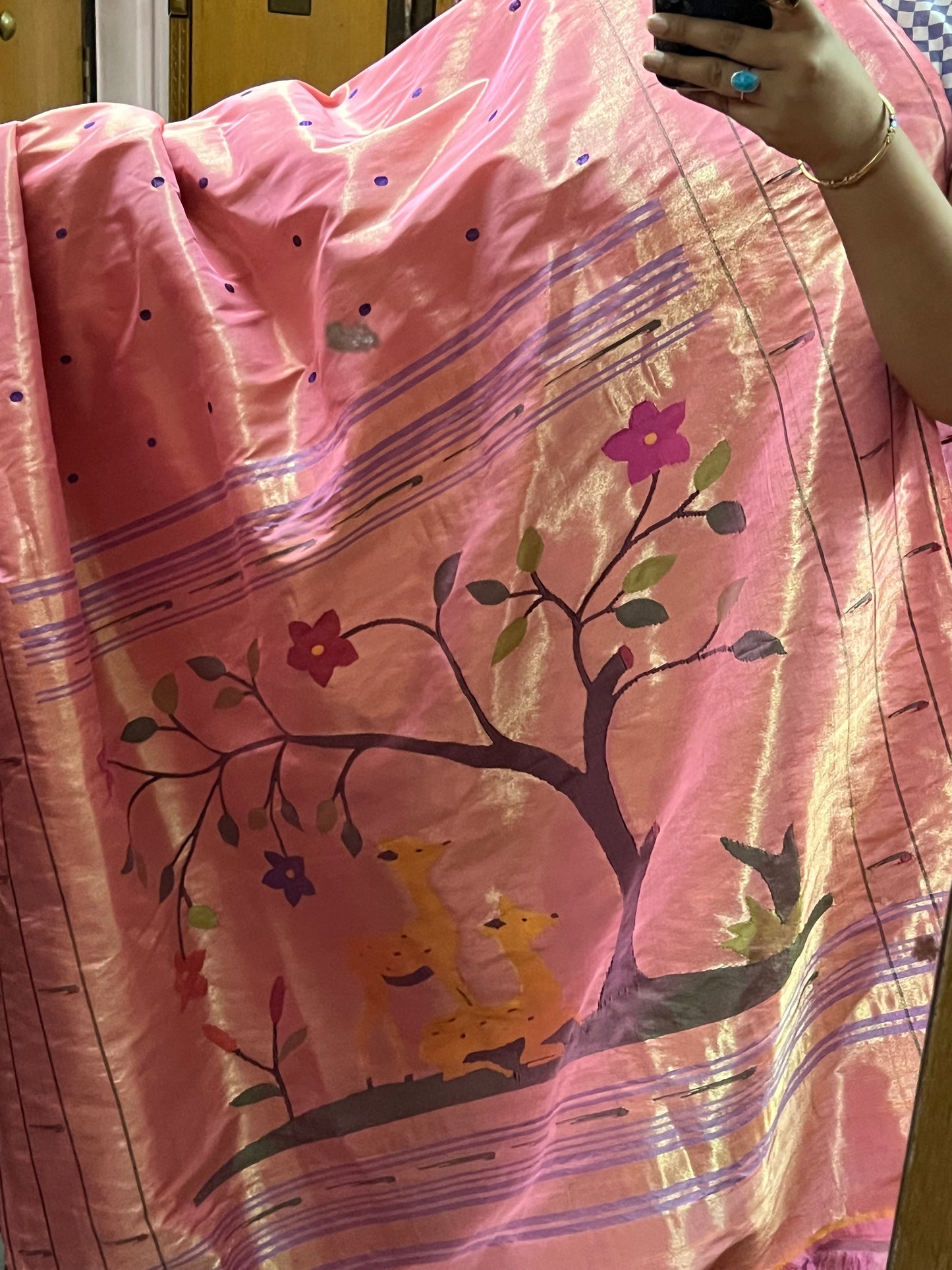 Pink Silk Paithani saree Indian Traditional Paithani sarees SaffronFashion