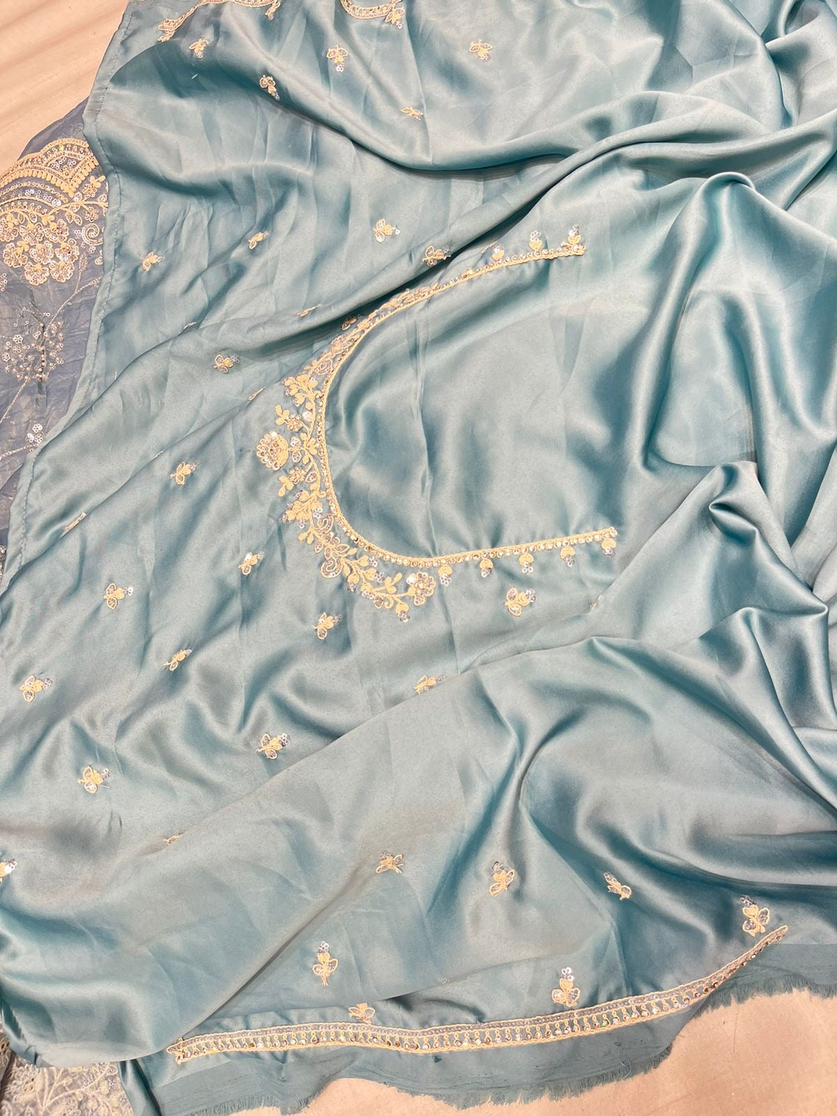 Rahika crush organza sequins saree - Saffronfashionindia