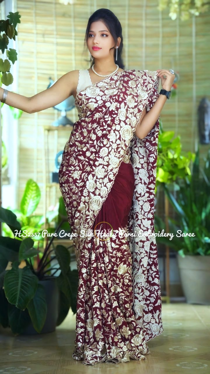 Vanisha Parsi Inspired Embroidery Sarees ExclusiveSaree - Saffronfashionindia