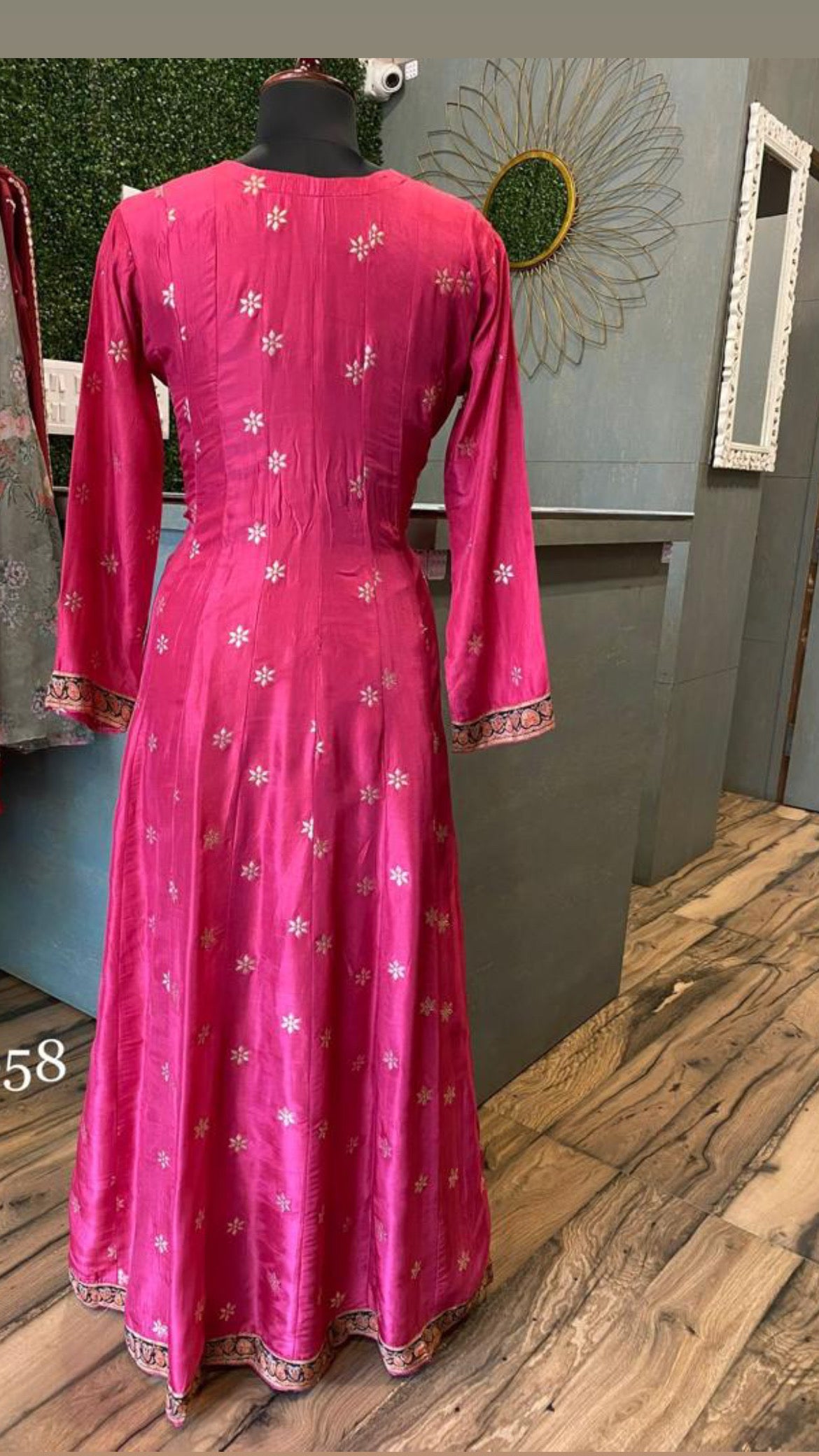 Pink Anarkali dress Indian Gown - Saffronfashionindia