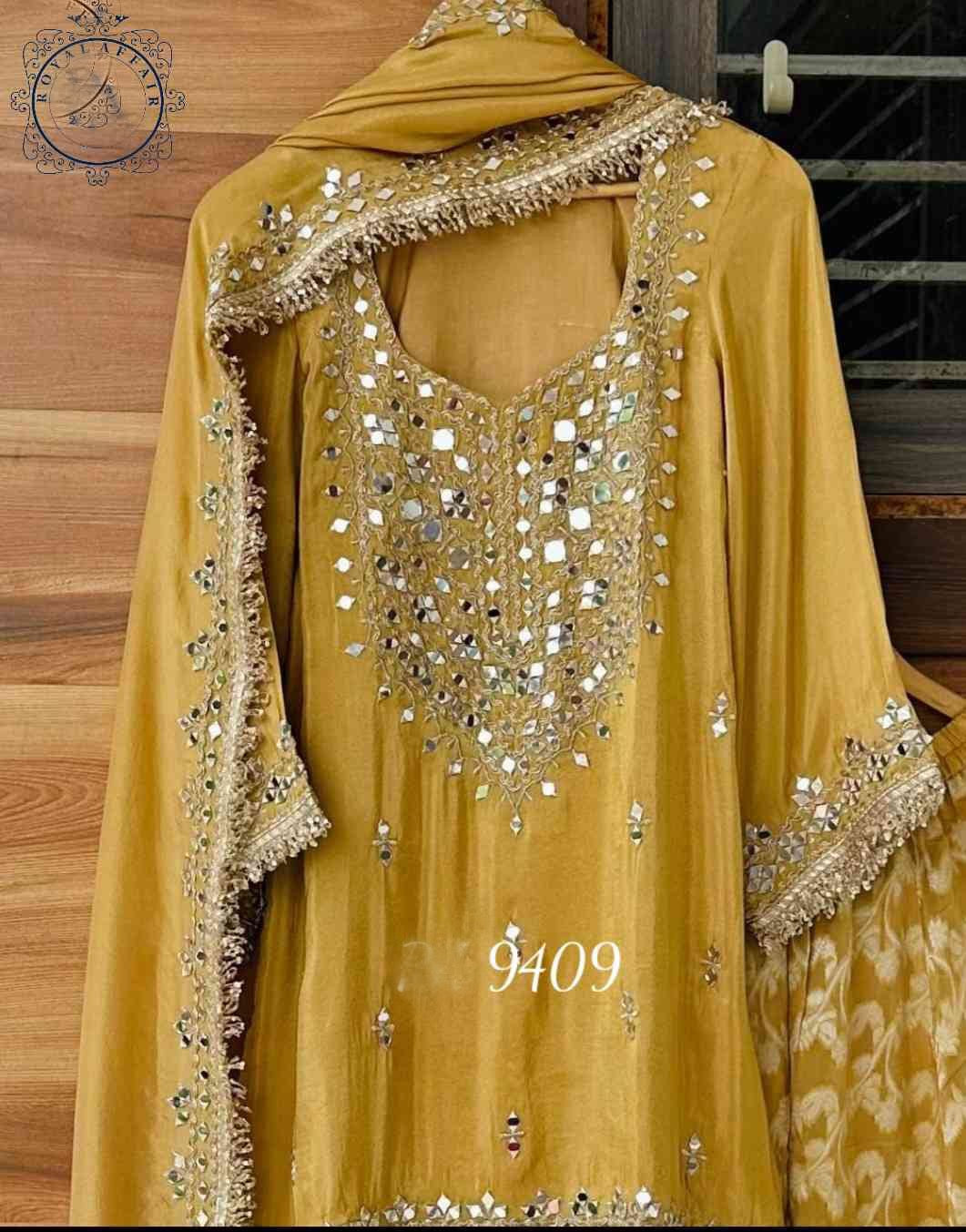 Ravika shimmer dress tissue dress  Indian dress embroidered set SaffronFashion