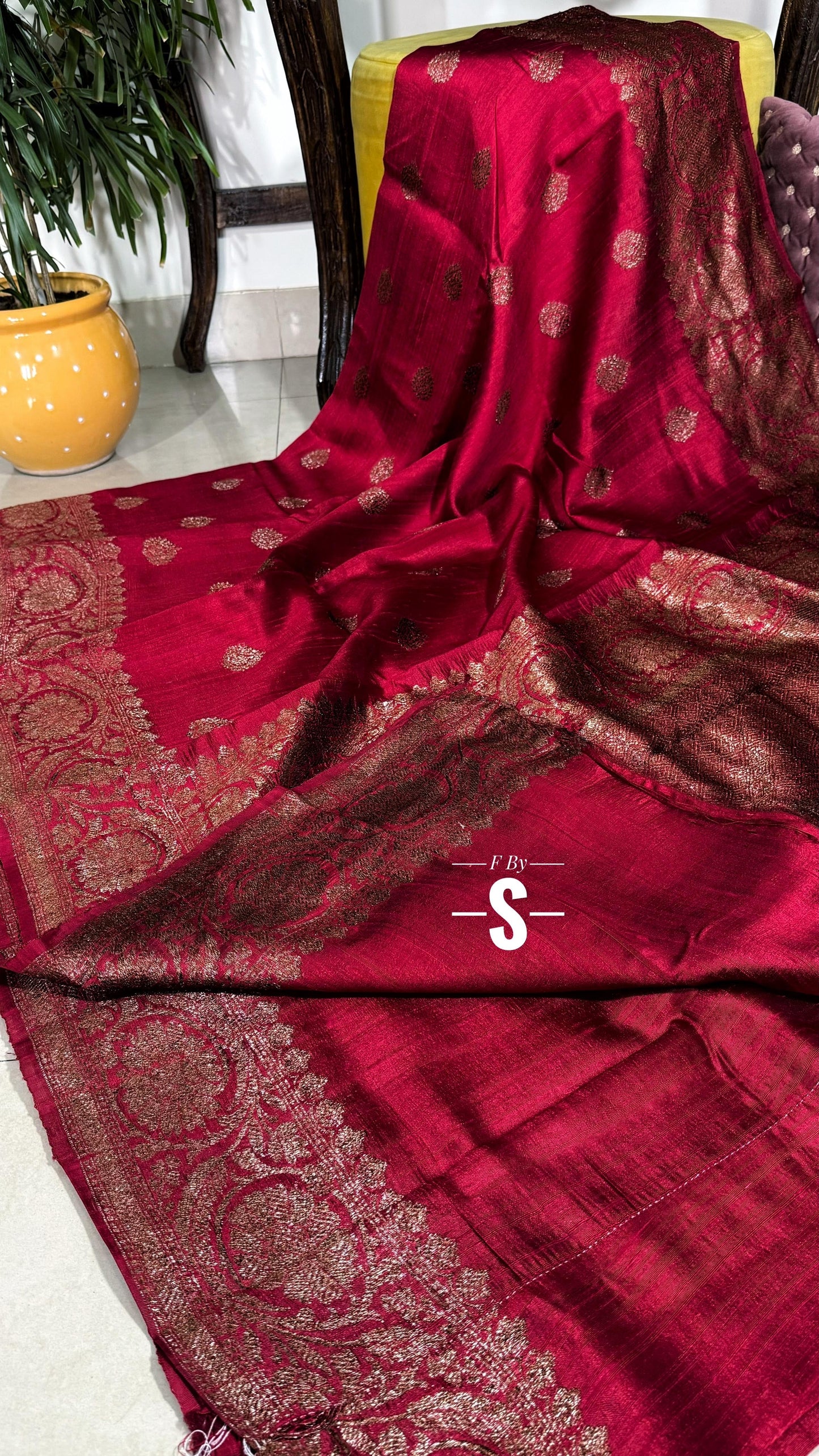 Tussar handwoven luxury saree Indian saree blouse SaffronFashion