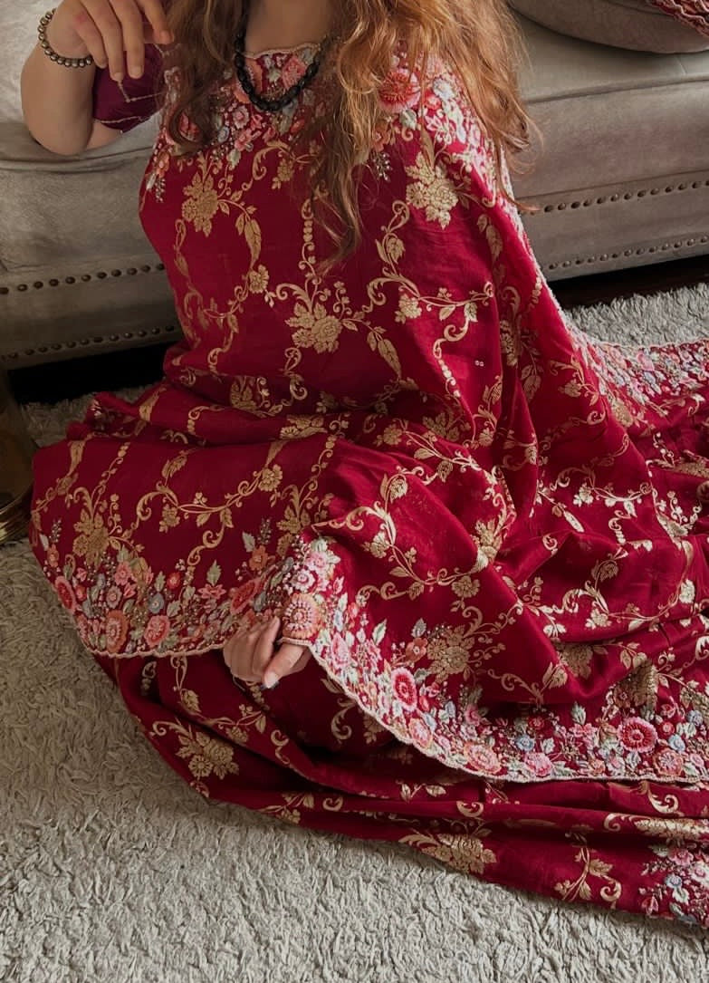 Bridal inspired wedding saree SaffronFashionindia