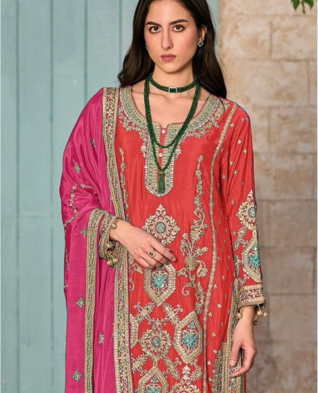 Readymade dress Chinon Embroidery Partywear Pakistani Indian women dre – Saffronfashionindia Readymade dress Chinon Embroidery Partywear Pakistani Indian women dre – Saffronfashionindia