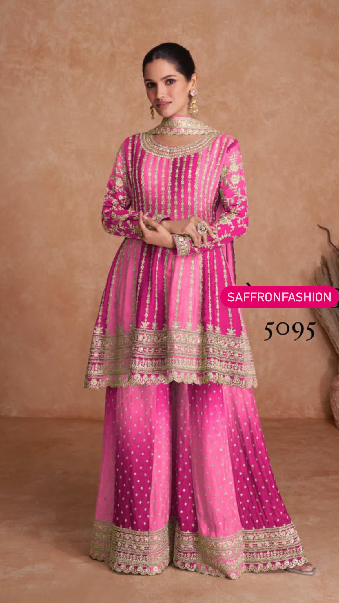 Ruvika chinon dress Indian dress - Saffronfashionindia