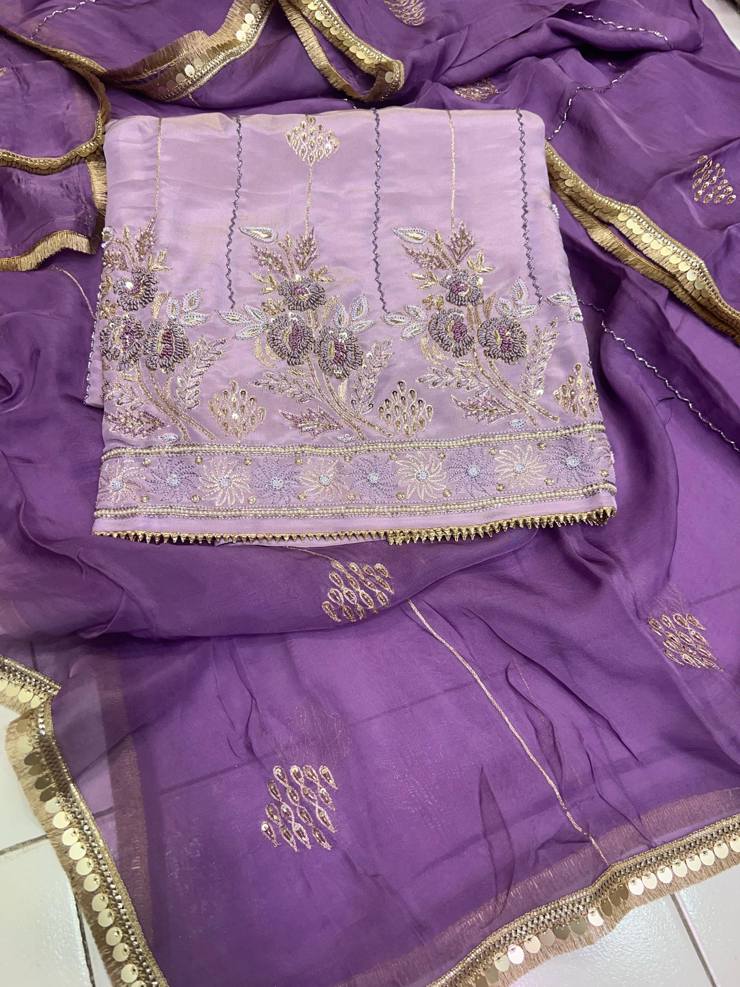Preeto Summer organza crepe Indian salwar suit - Saffronfashionindia