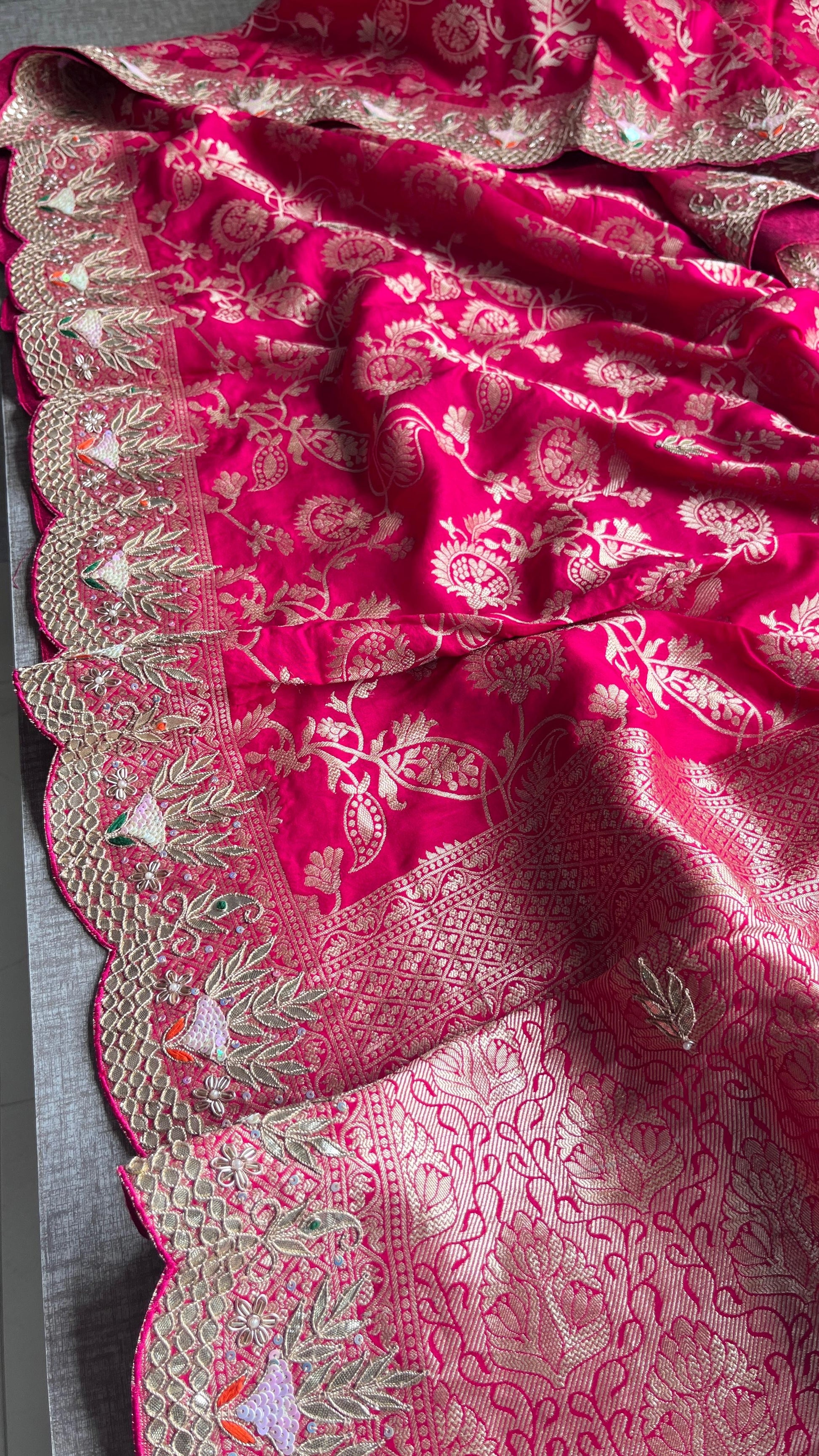 Banarsi saree weaving saree gottapatti sarees - Saffronfashionindia