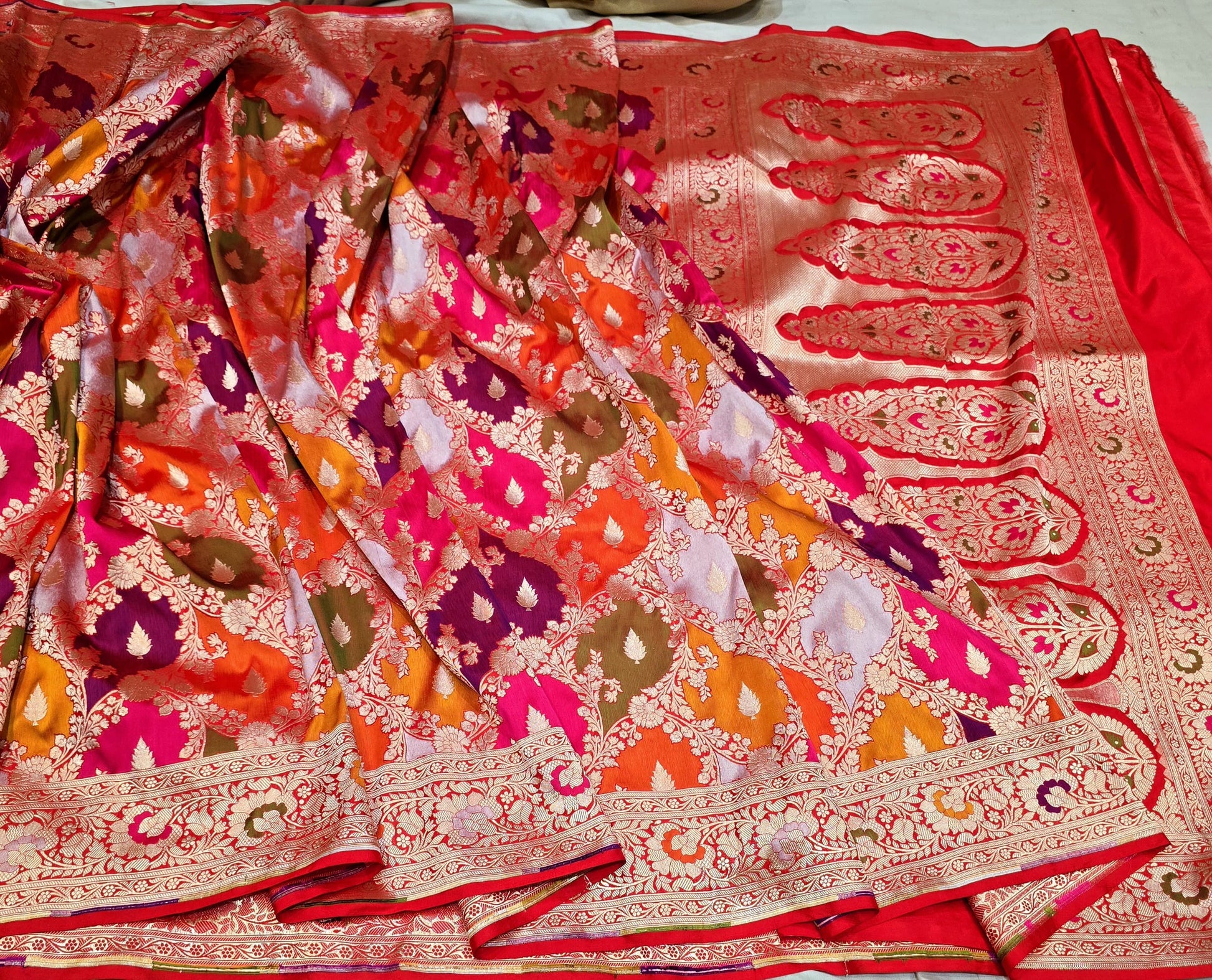 Banarsi Rangkat saree Indian beautiful saree blouse - Saffronfashionindia