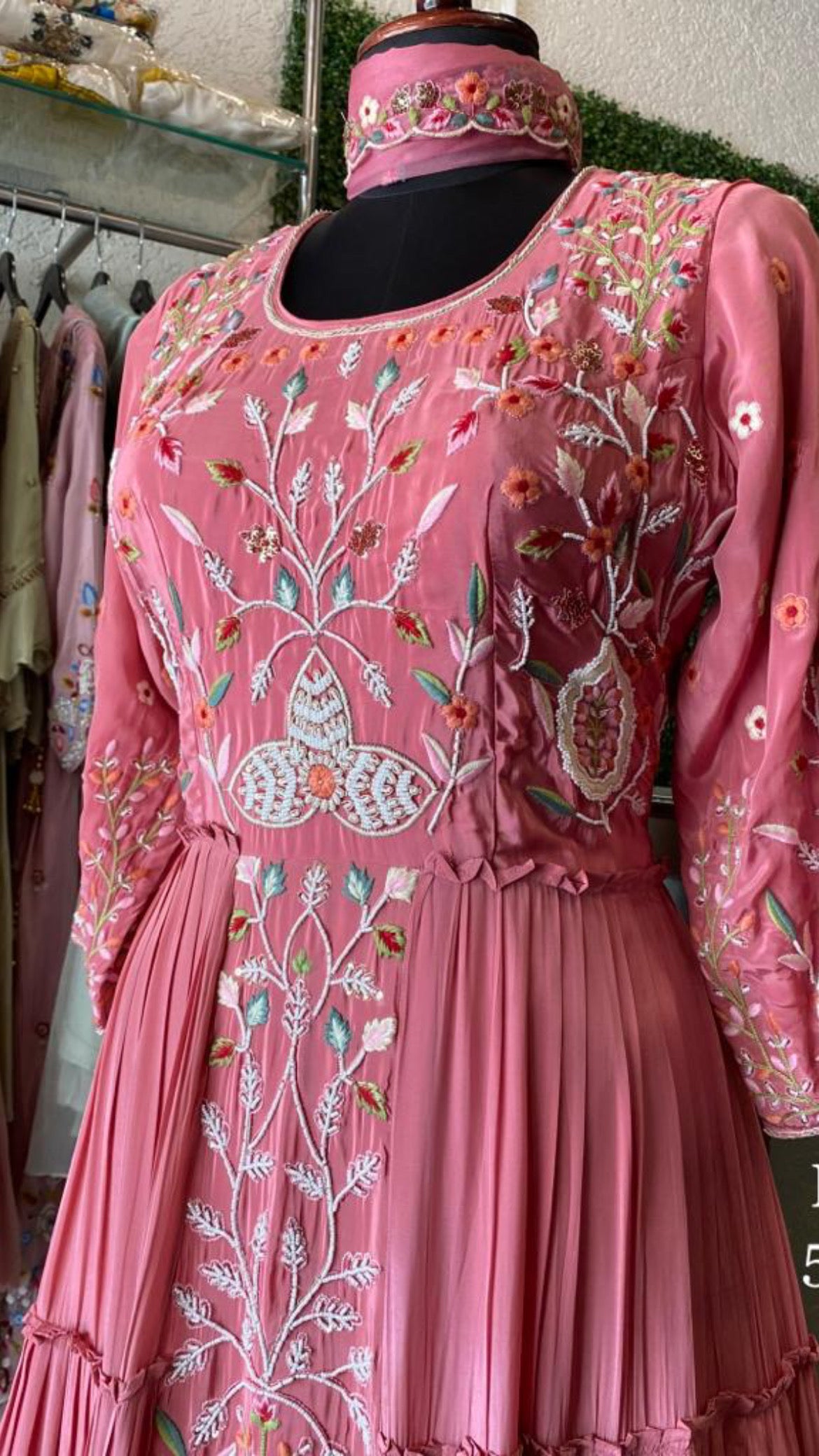 Nashili long dress sangeet gown - Saffronfashionindia