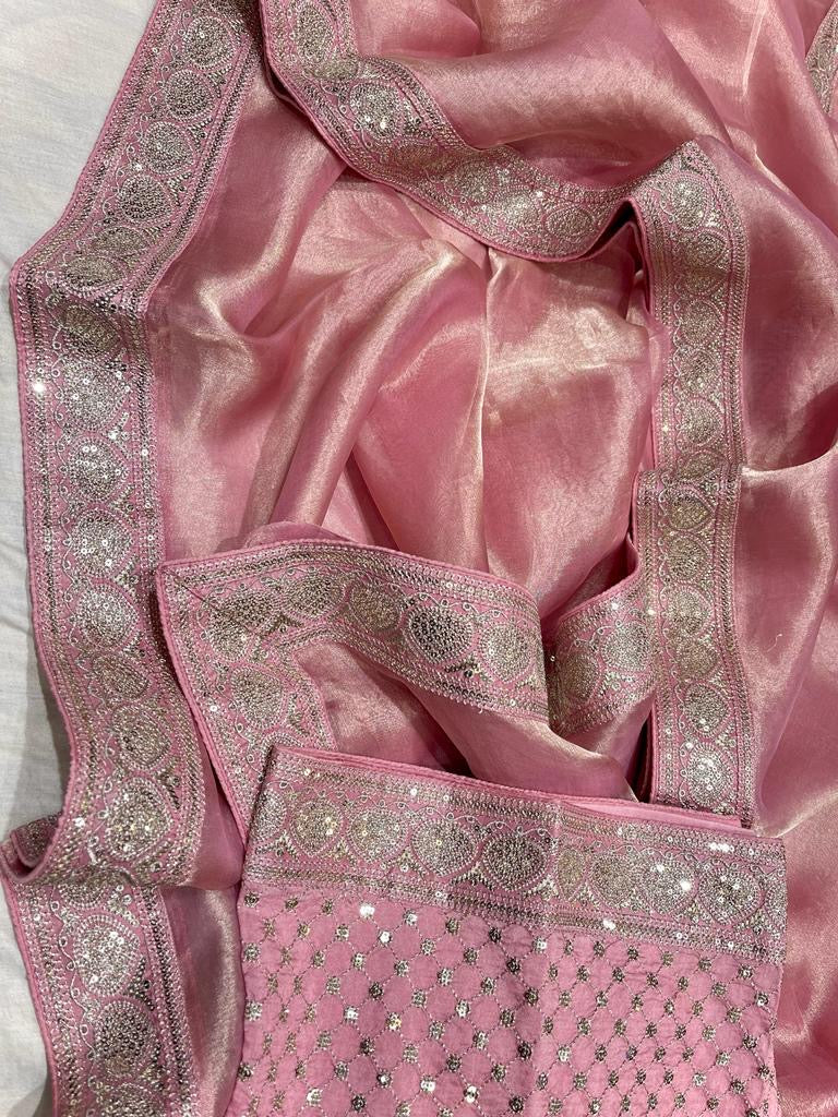 Jenila tissue Trendy Partywear Womem Sarees - Saffronfashionindia