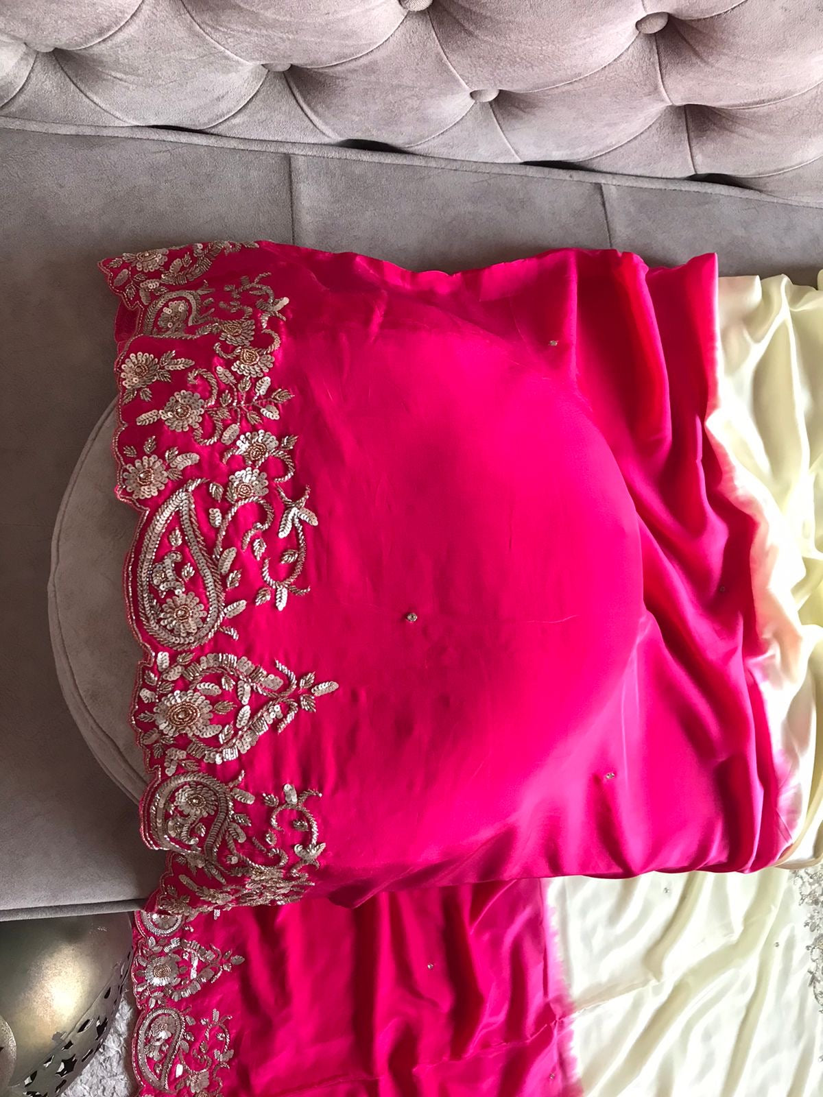 Ombre premium crepe silk saree luxury saree blouse SaffronFashion