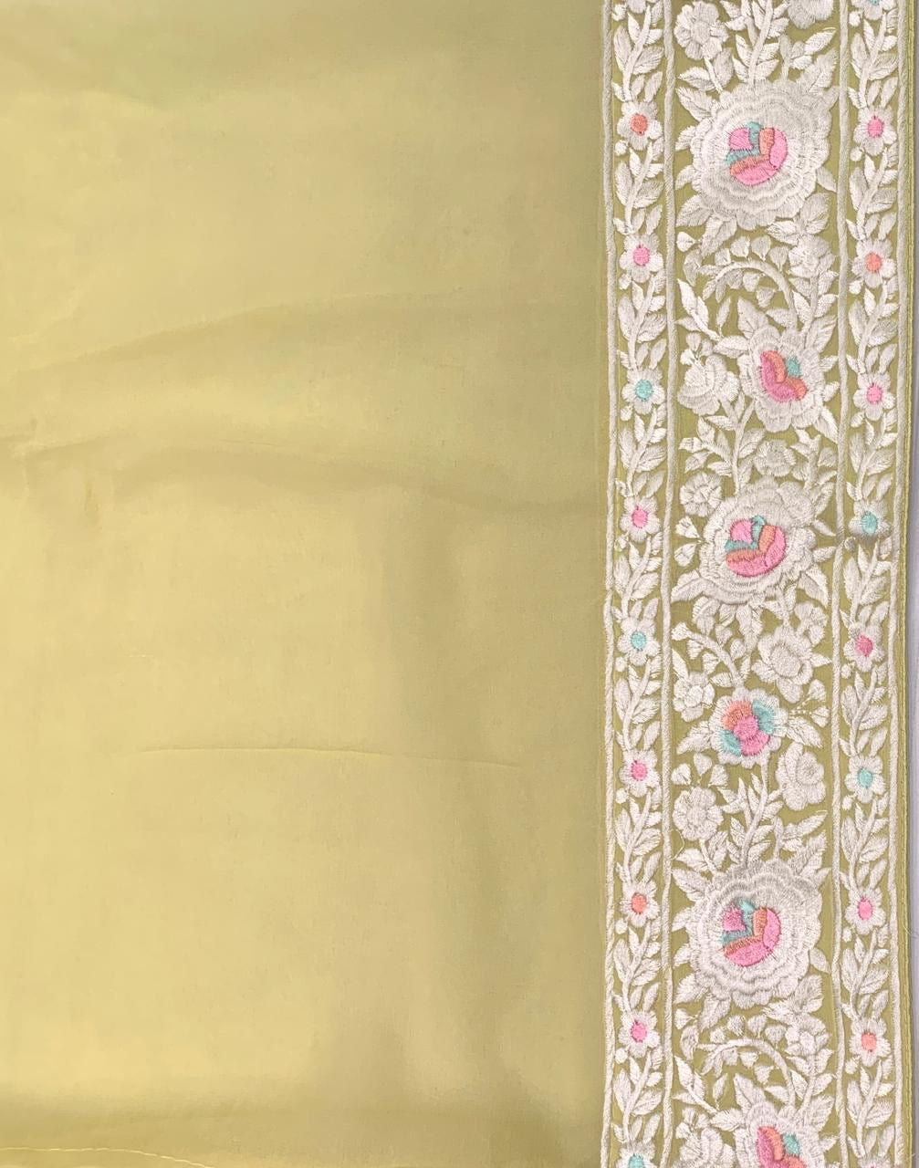 Ruhi Chikankari saree Gorgette saree Indian saree SaffronFashion
