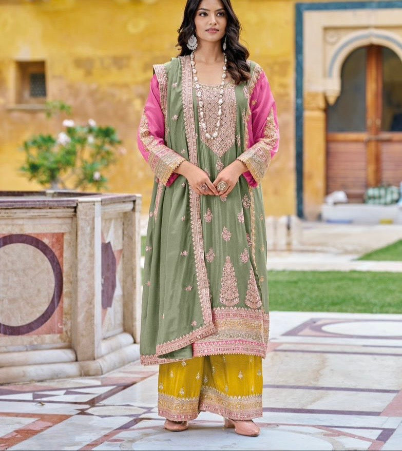 Noorjaha dress Indian Pakistani gharara dress - Saffronfashionindia