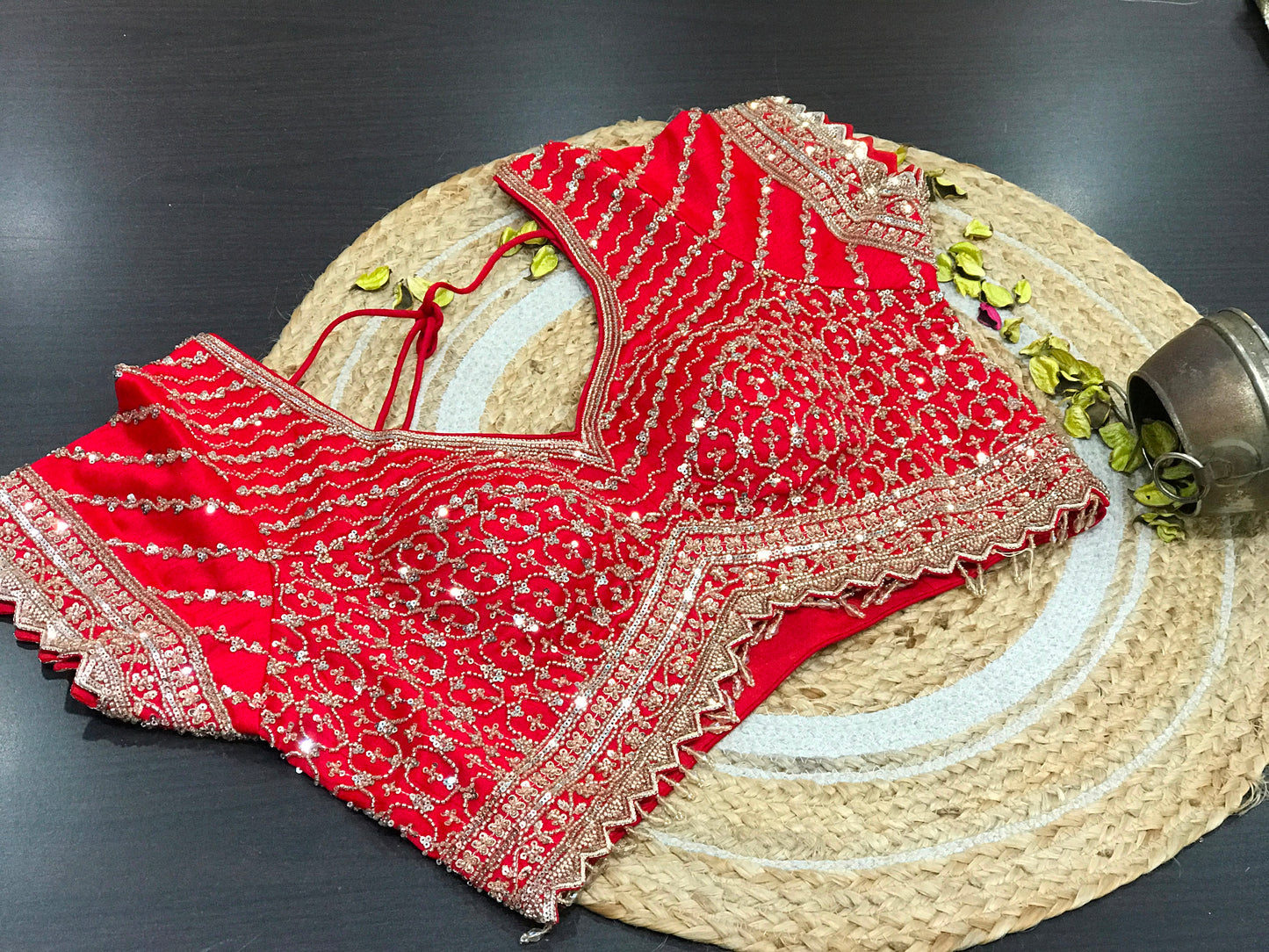 Red Bandhej saree Indian  sari blouse traditional sarees SaffronFashion