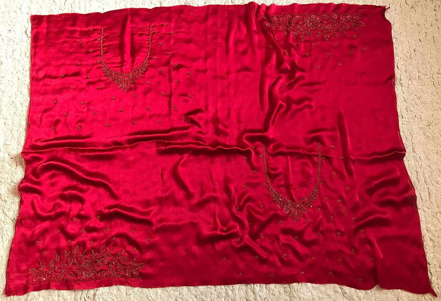 Red Marron luxuer premium silk saree Saffronfashionindia