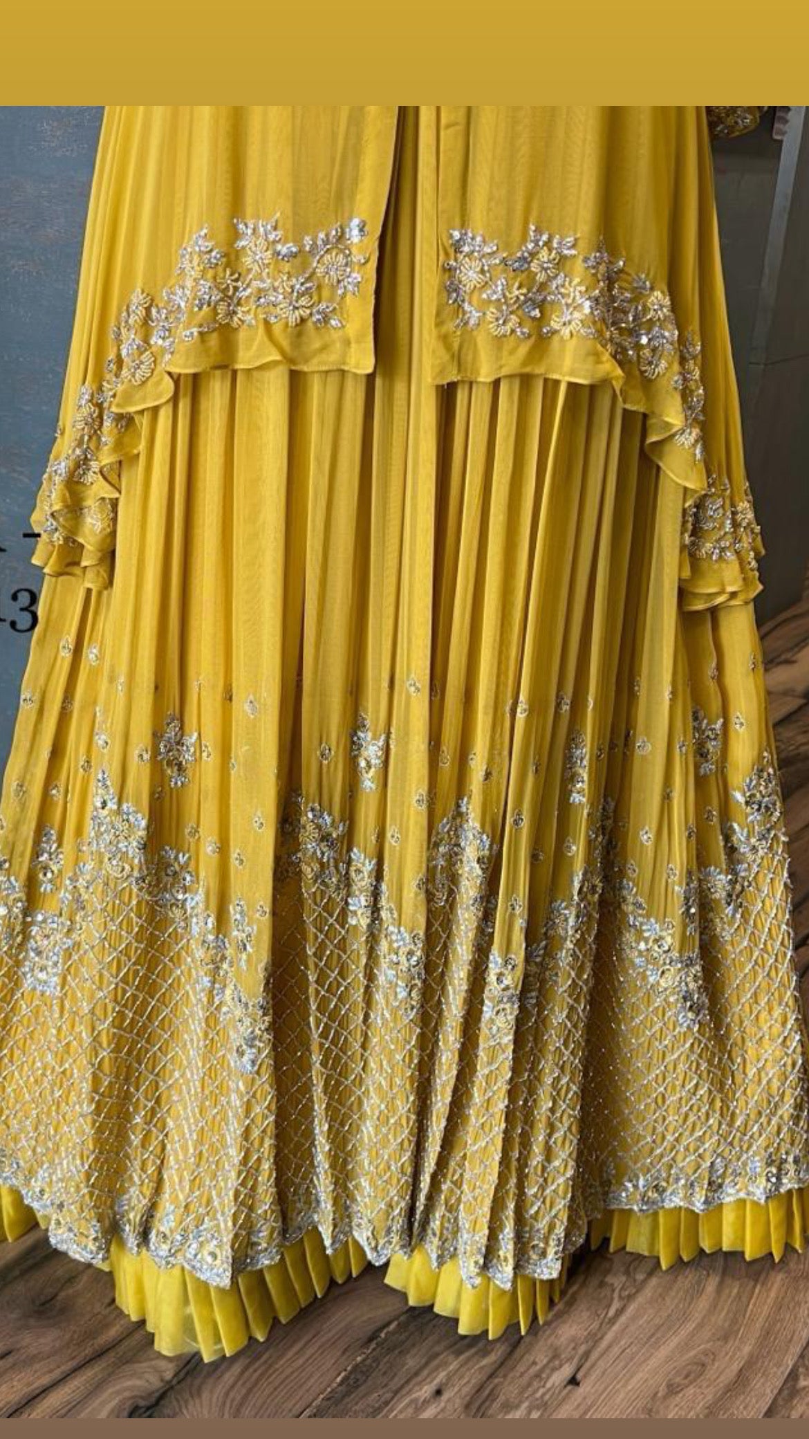 Yellow Indowestern Dress Wedding Dress Reception dress - Saffronfashionindia