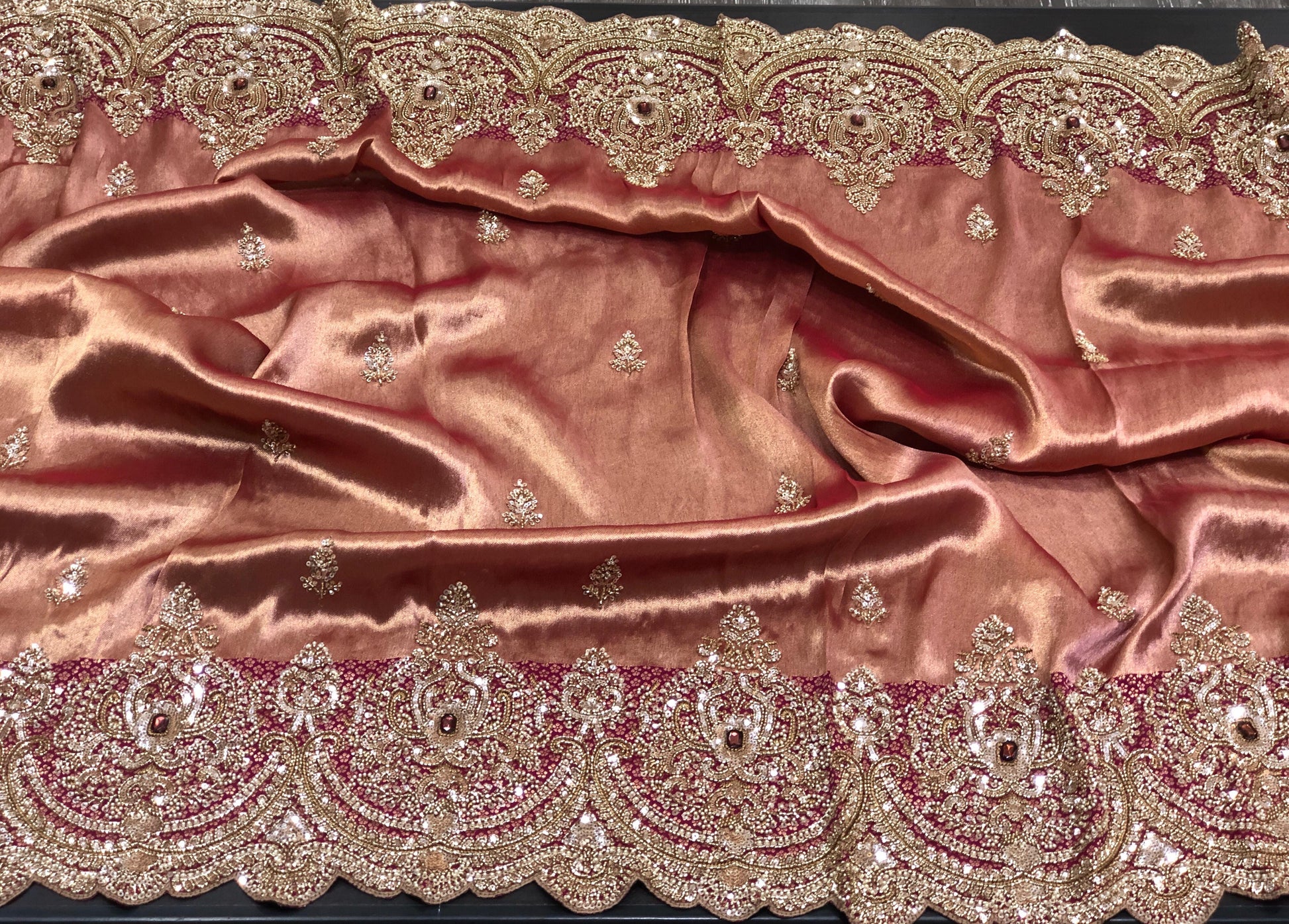 Dual tone pure Kanjeevaram saree wedding sari reception sarees blouse Saffronfashionindia