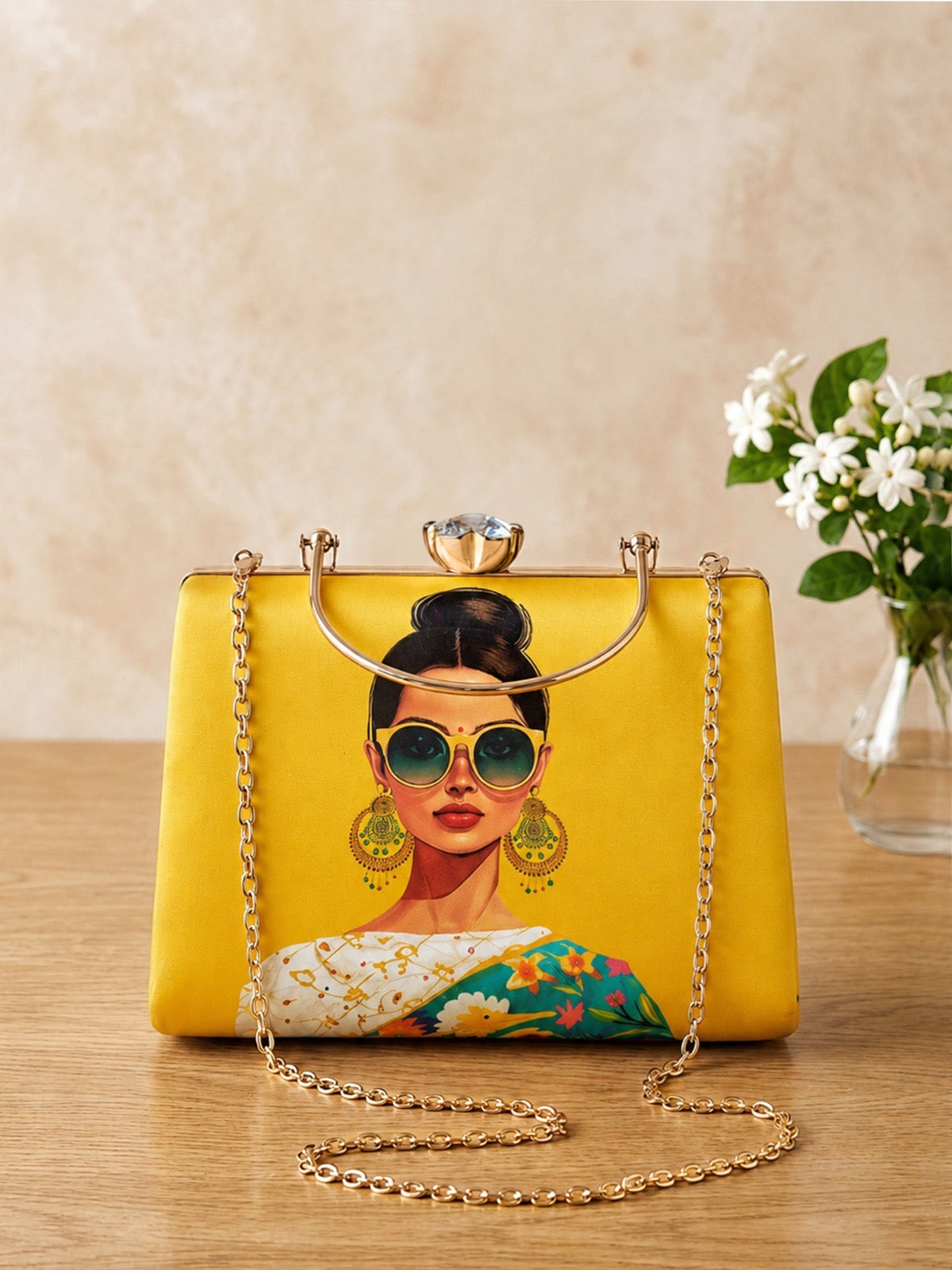 Designer inspired printed clutch bag women purse Saffronfashionindia