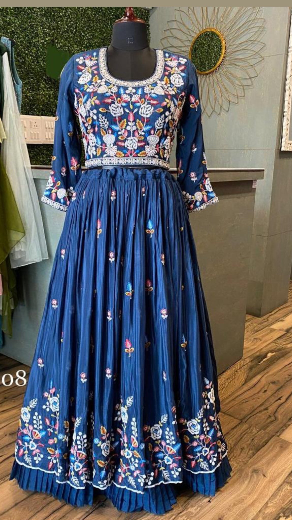 Beniz blue indowestern dress - Saffronfashionindia