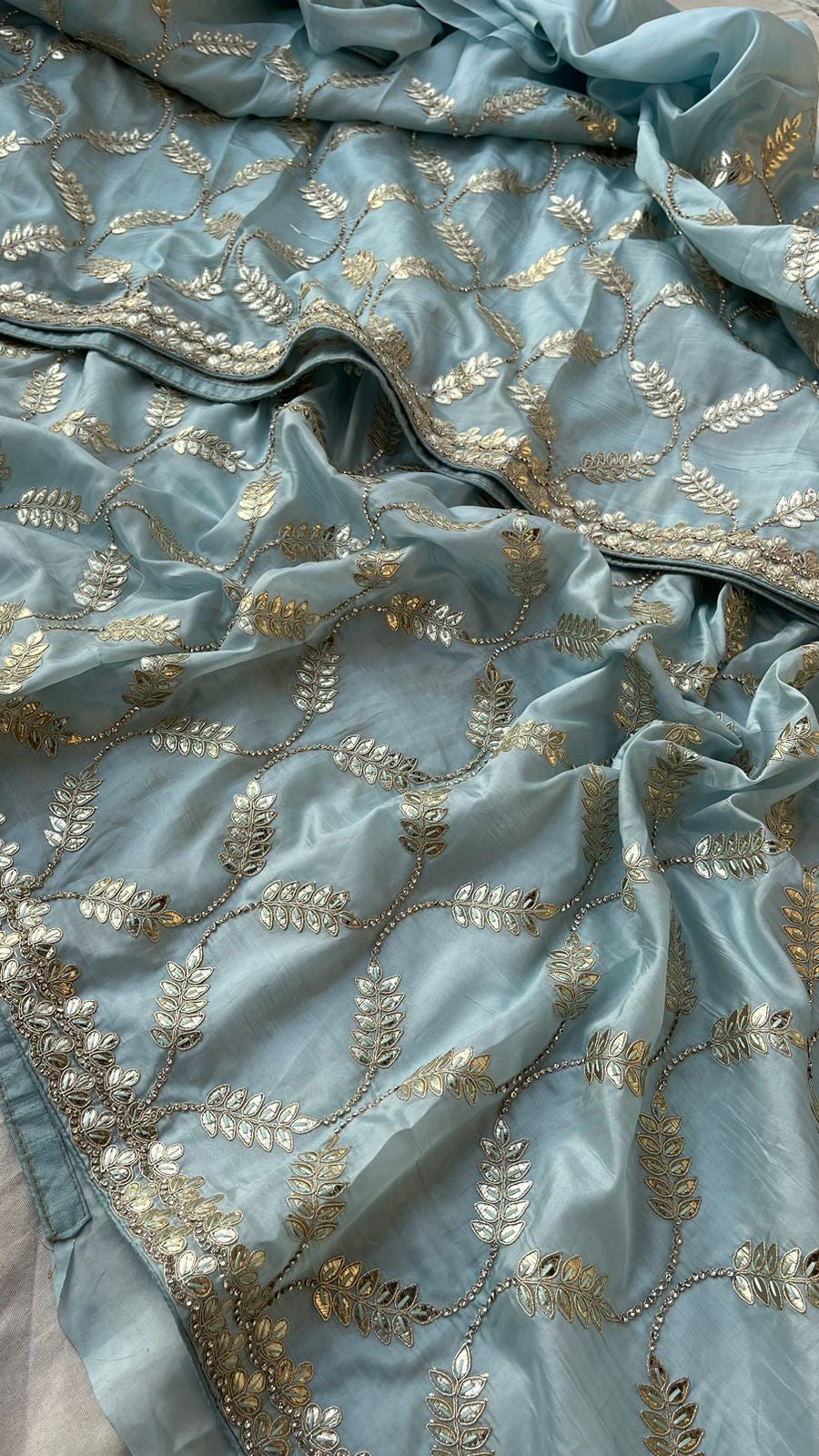 Kora Silk Satin Gottapatti Saree Indian Traditional sarees - Saffronfashionindia