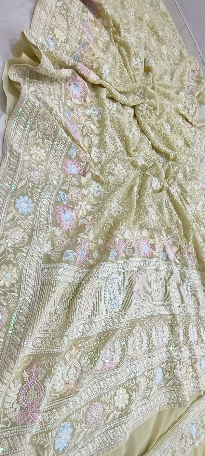 Chikankari sequence Saree Indian traditional sarees - Saffronfashionindia