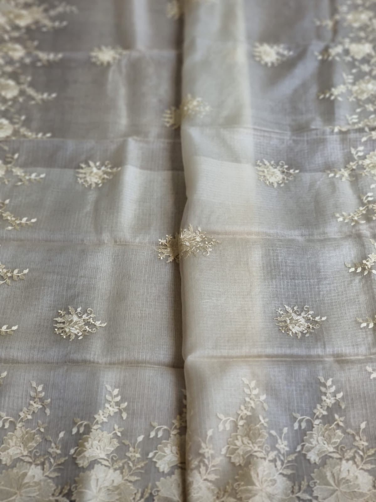 Floral kota saree tussar saree Indian sari blouse - Saffronfashionindia