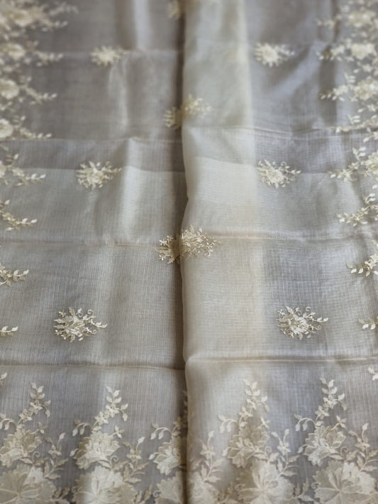 Floral kota saree tussar saree Indian sari blouse - Saffronfashionindia