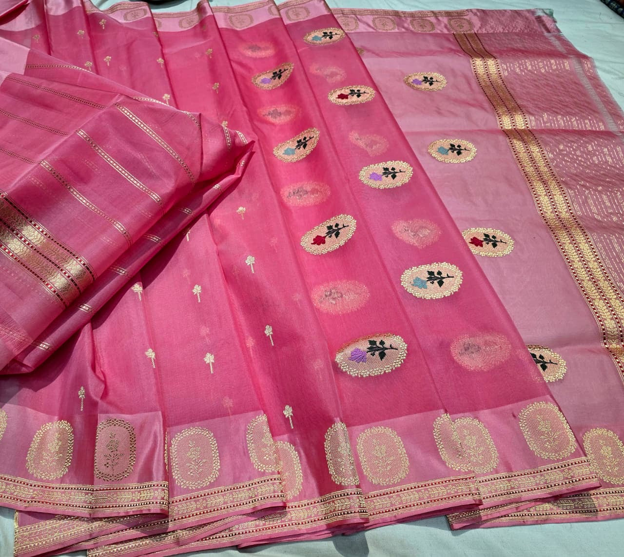 Pink kora saree ektara saree beautiful sari blouse SaffronFashion