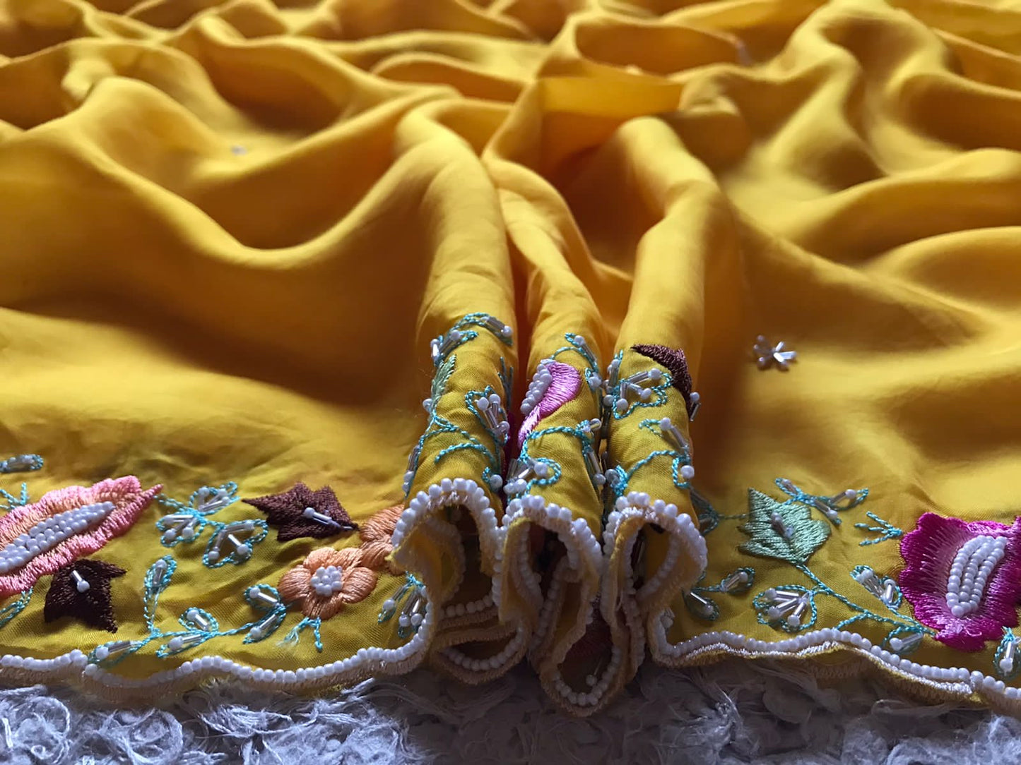 Raamji yellow organza silk sarees - Saffronfashionindia