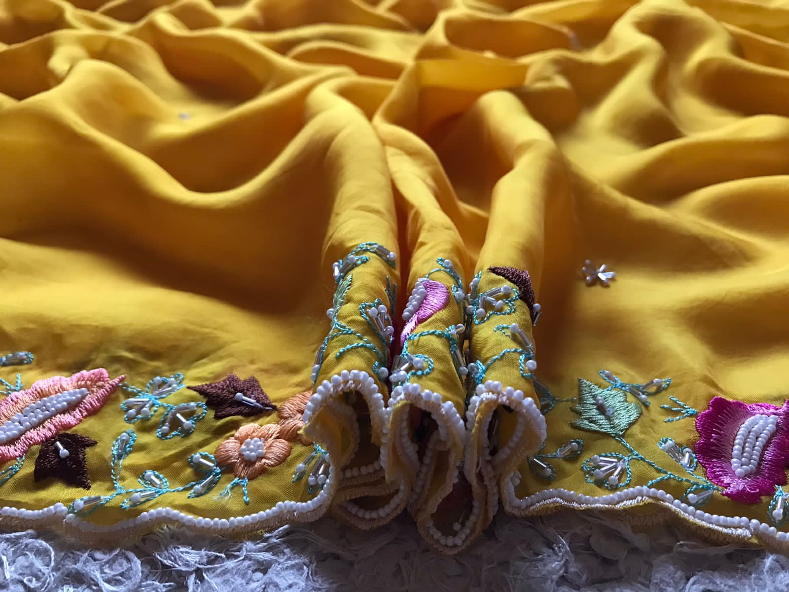 Raamji yellow organza silk sarees - Saffronfashionindia