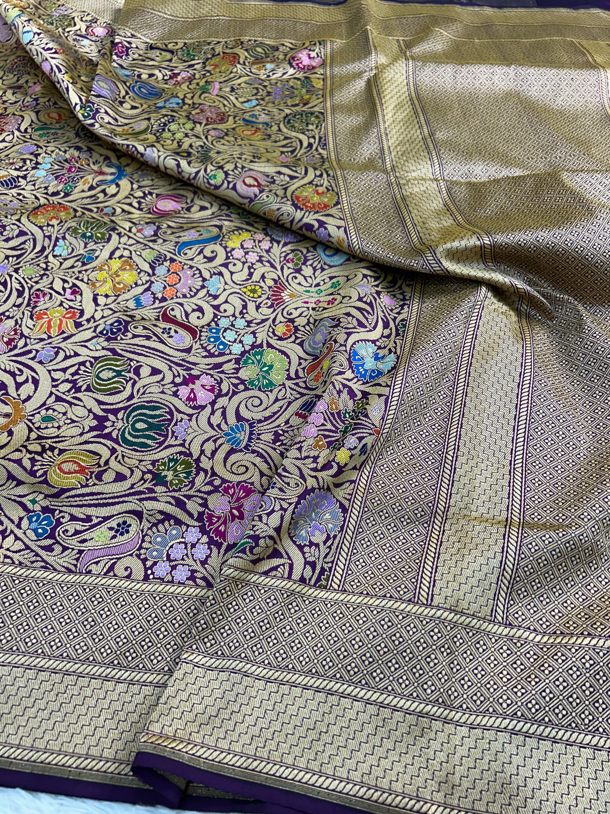 Double iktara handwoven saree traditional Indian heritage sari blouse SaffronFashion