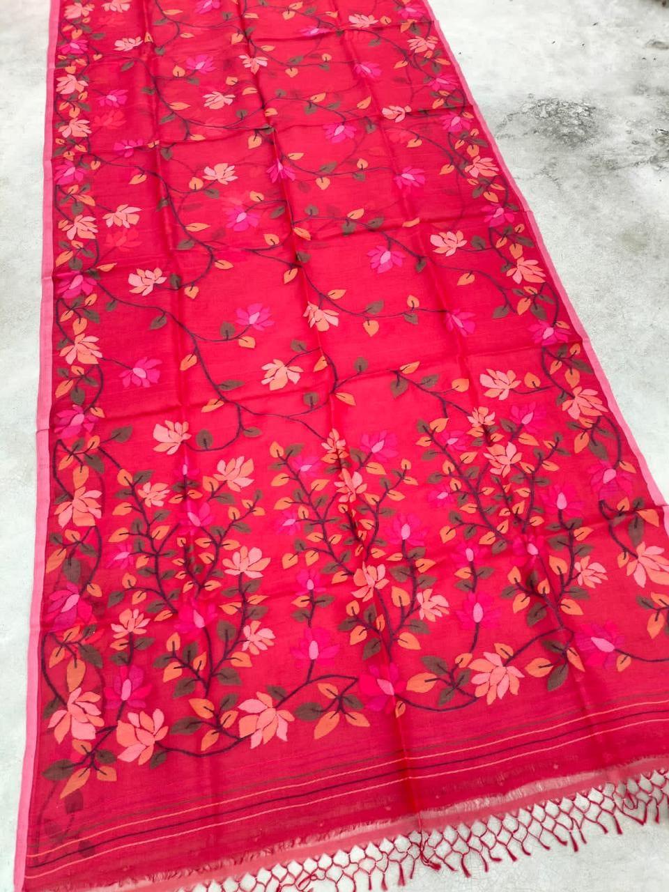 Vania muslin Tantuj handwoven saree - Saffronfashionindia