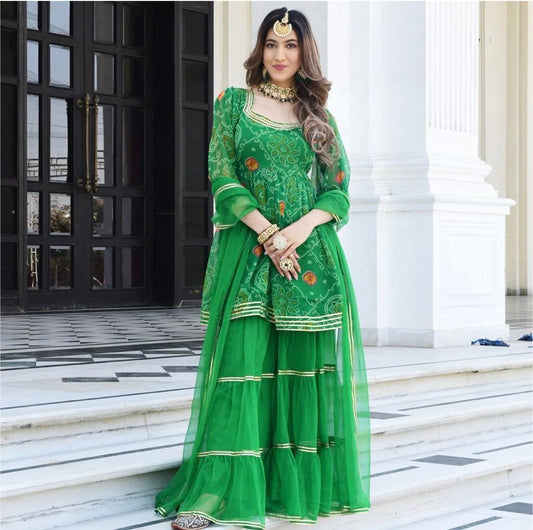 Alina green Kurti set - Saffronfashionindia