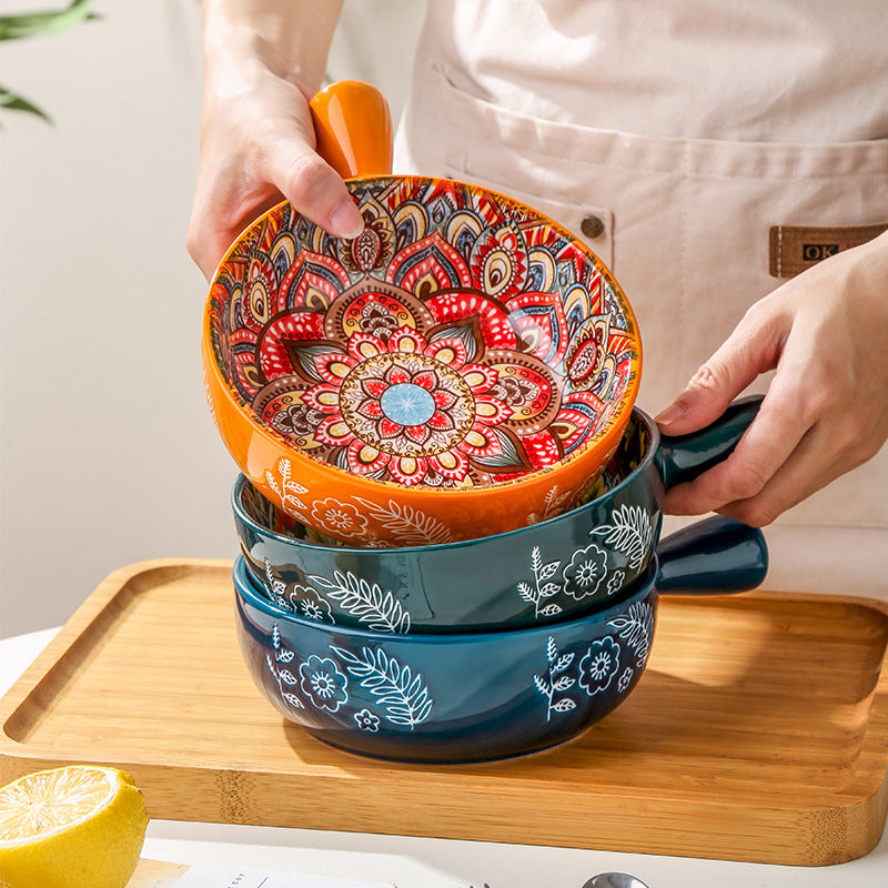 Glazed Salad Bowl Dessert Bowl Household - Saffronfashionindia