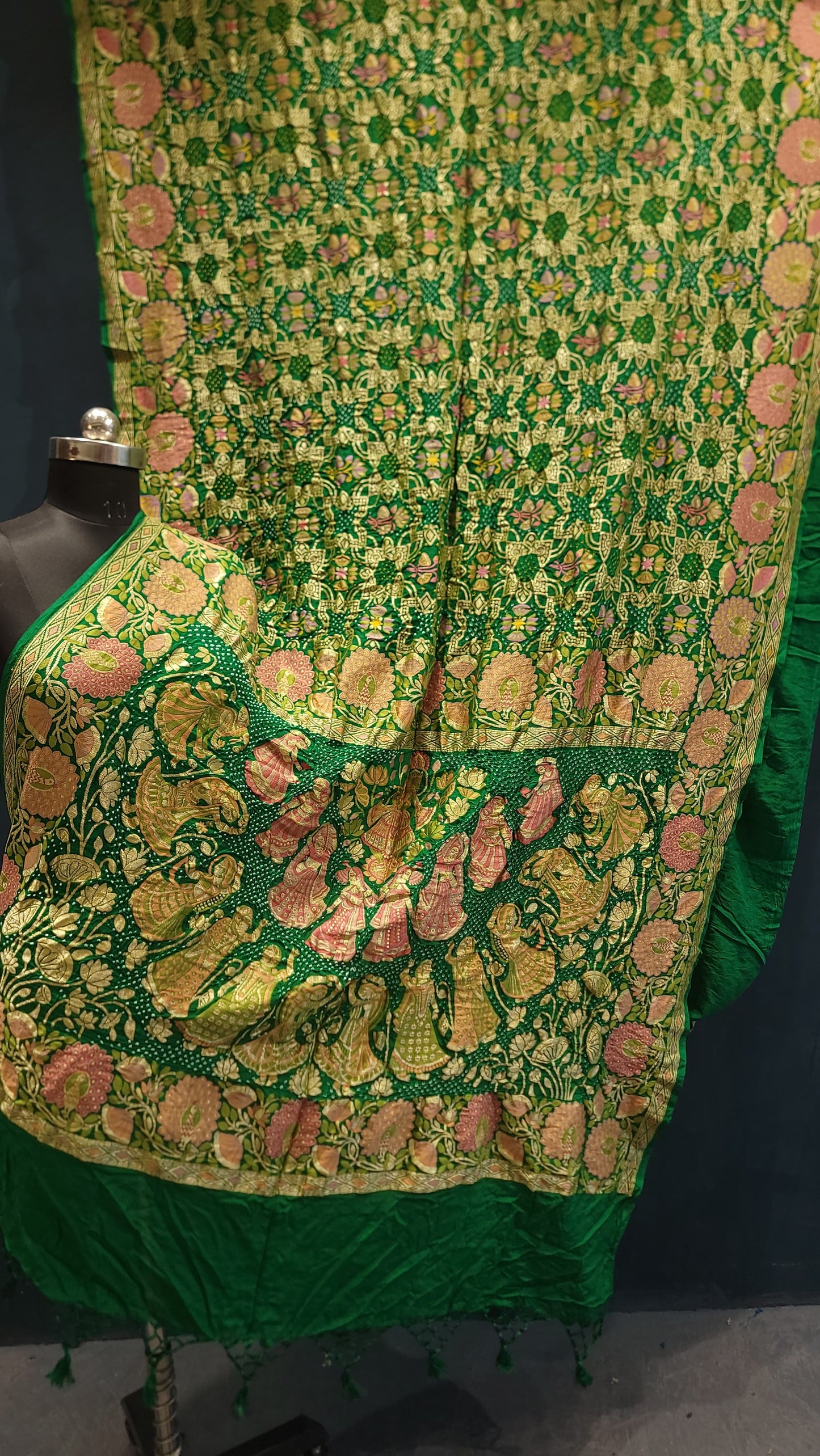 Banarsi Khaddi Gorgette saree traditional Indian heritage saree blouse - Saffronfashionindia