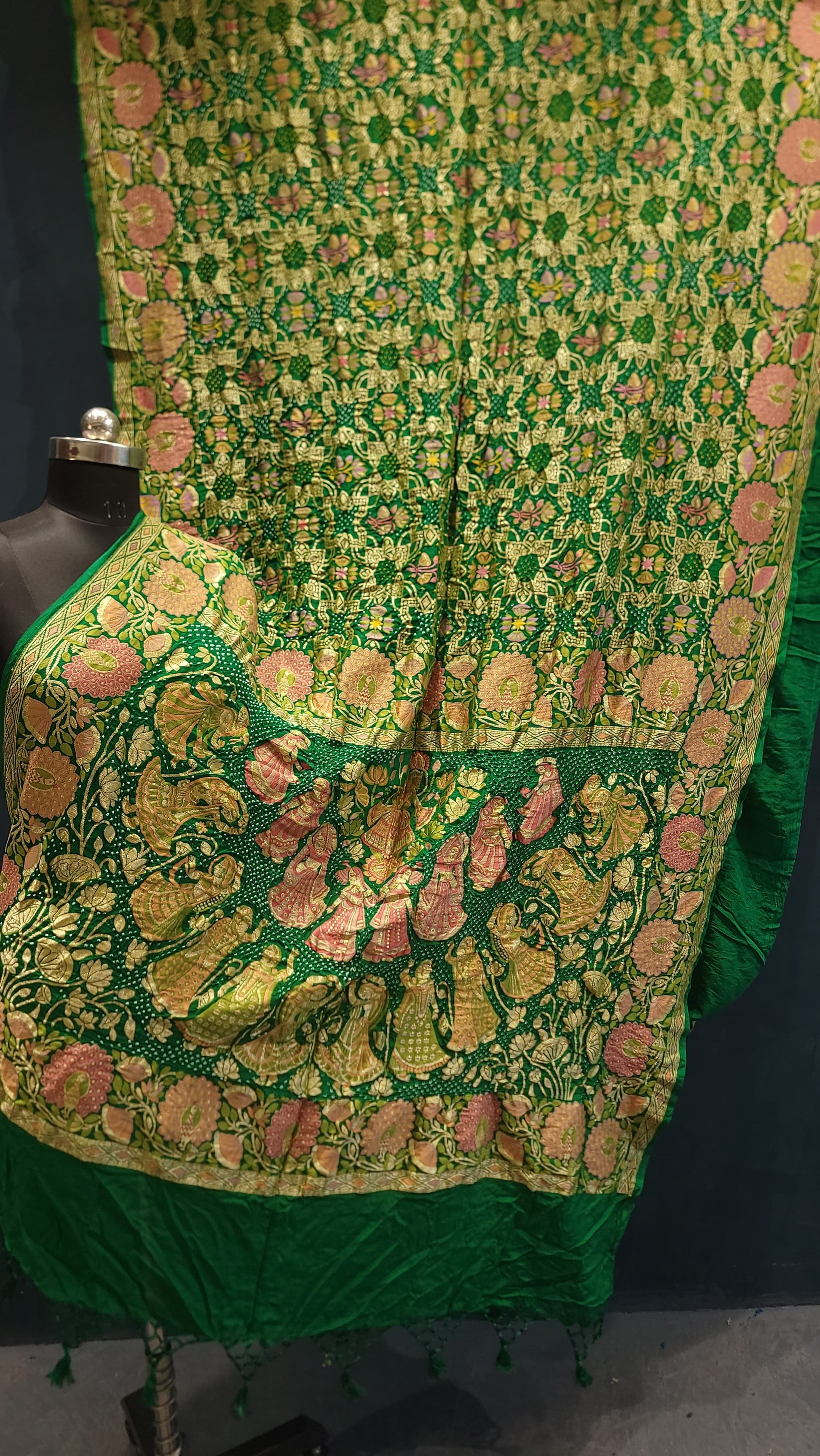 Banarsi Khaddi Gorgette saree traditional Indian heritage saree blouse - Saffronfashionindia