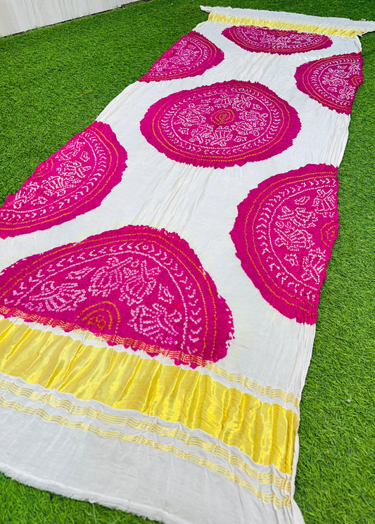 White gajji silk dupatta Indian dupatta trendy dupatta - Saffronfashionindia